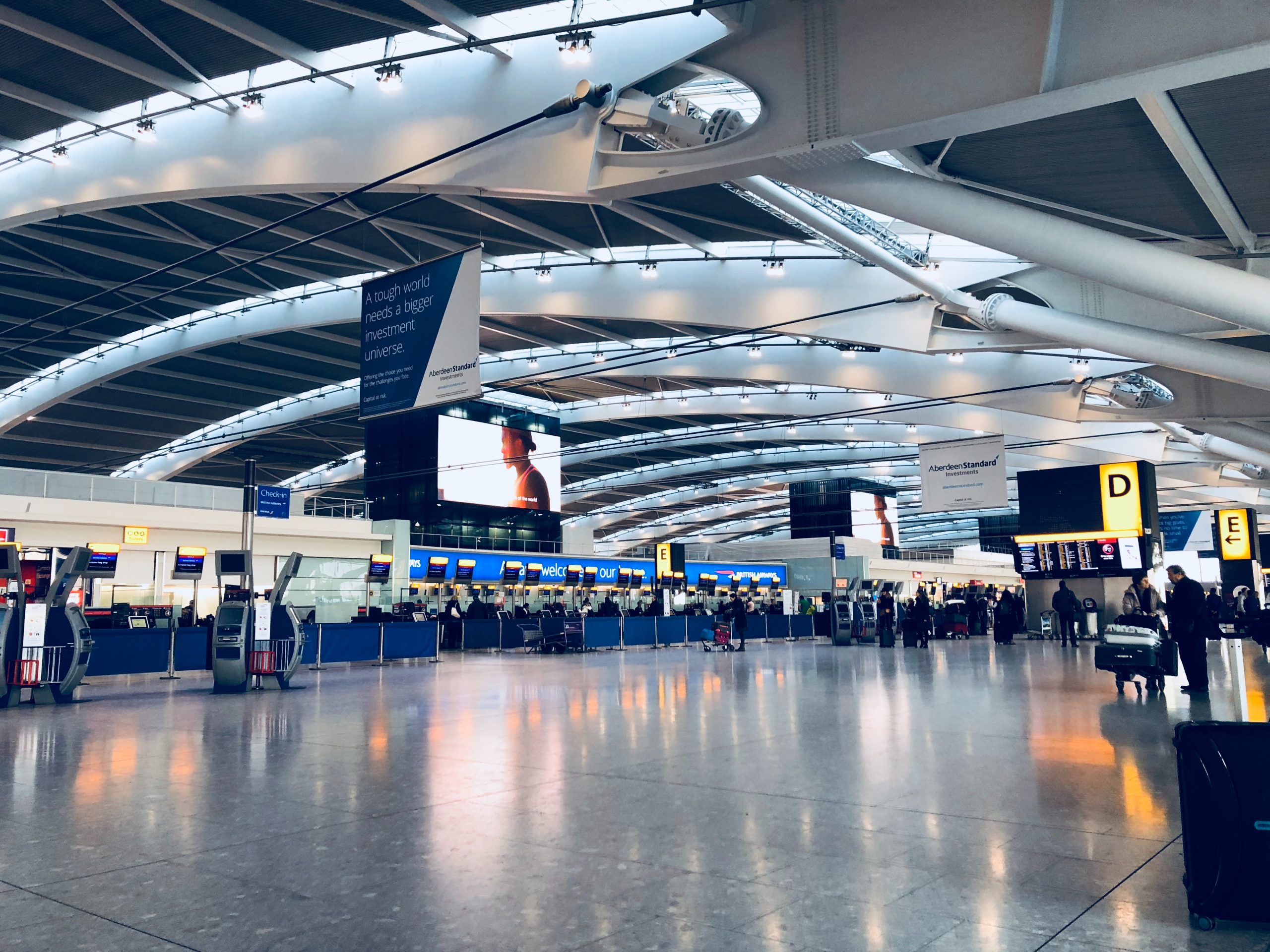 An airport with LED lighting