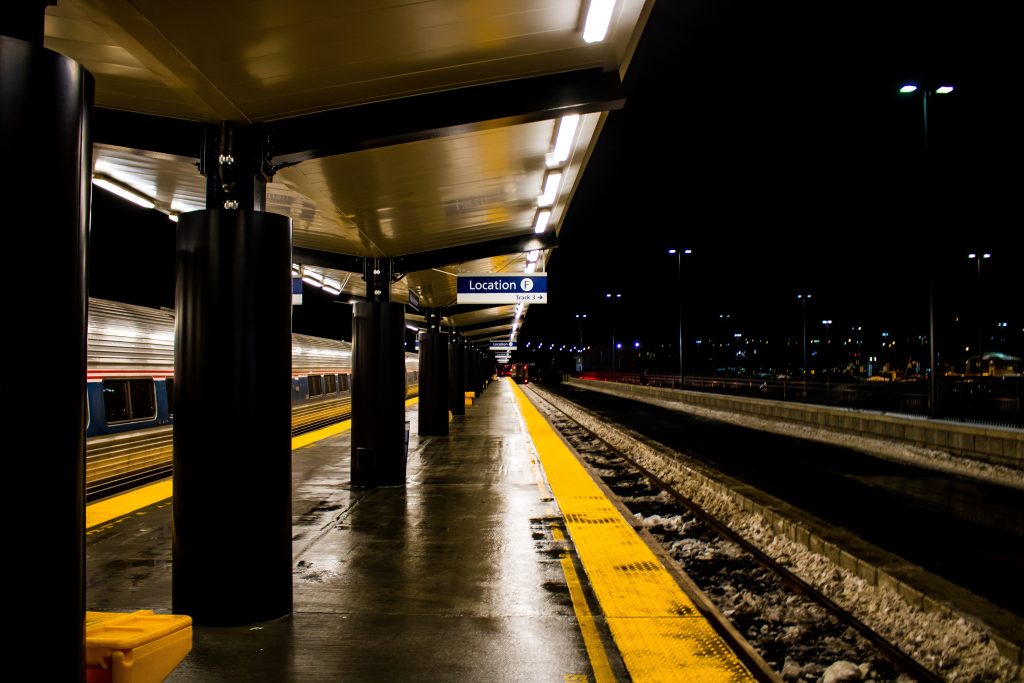 Energy efficient lighting for railway stations