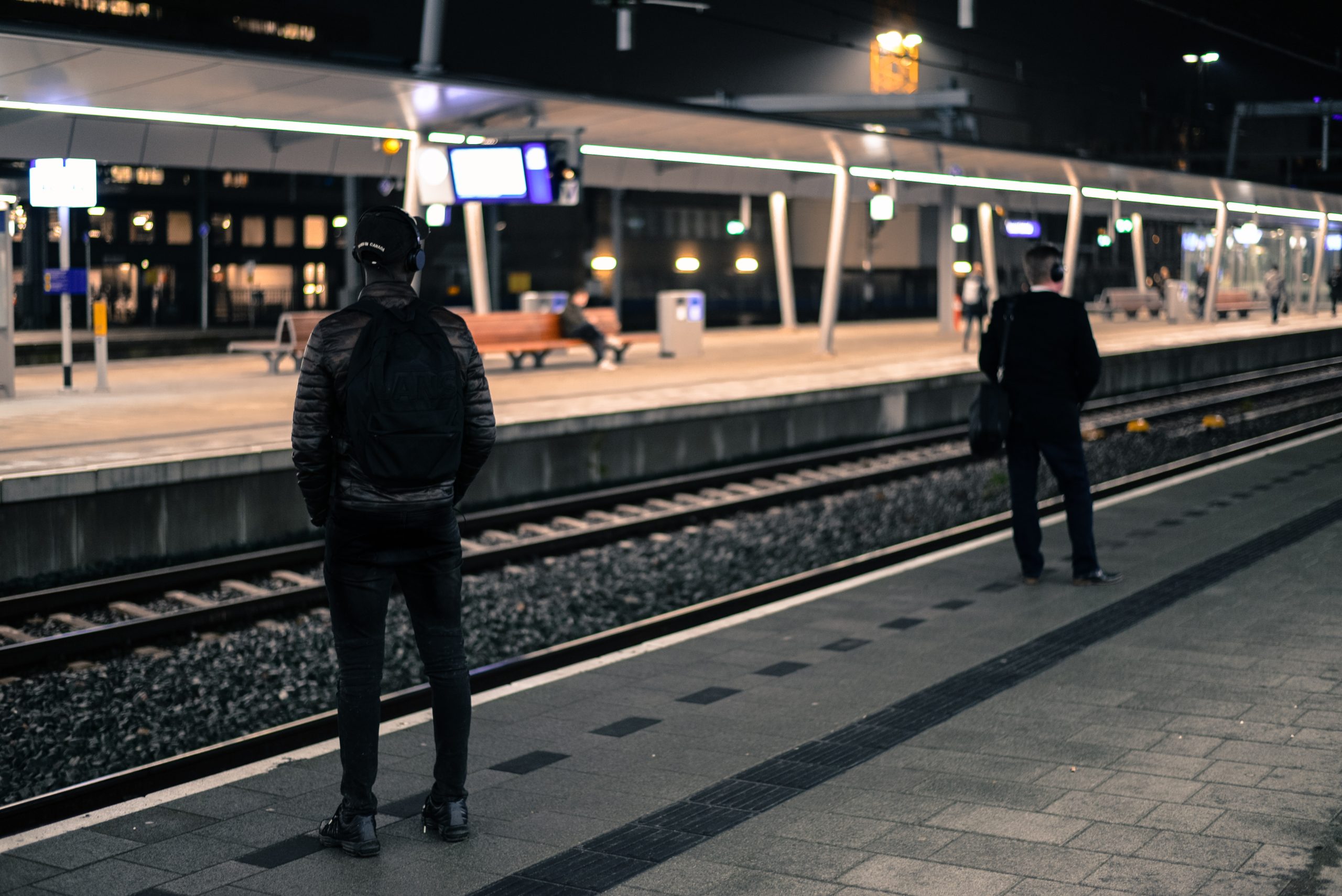 Platform lighting for railway station waiting areas