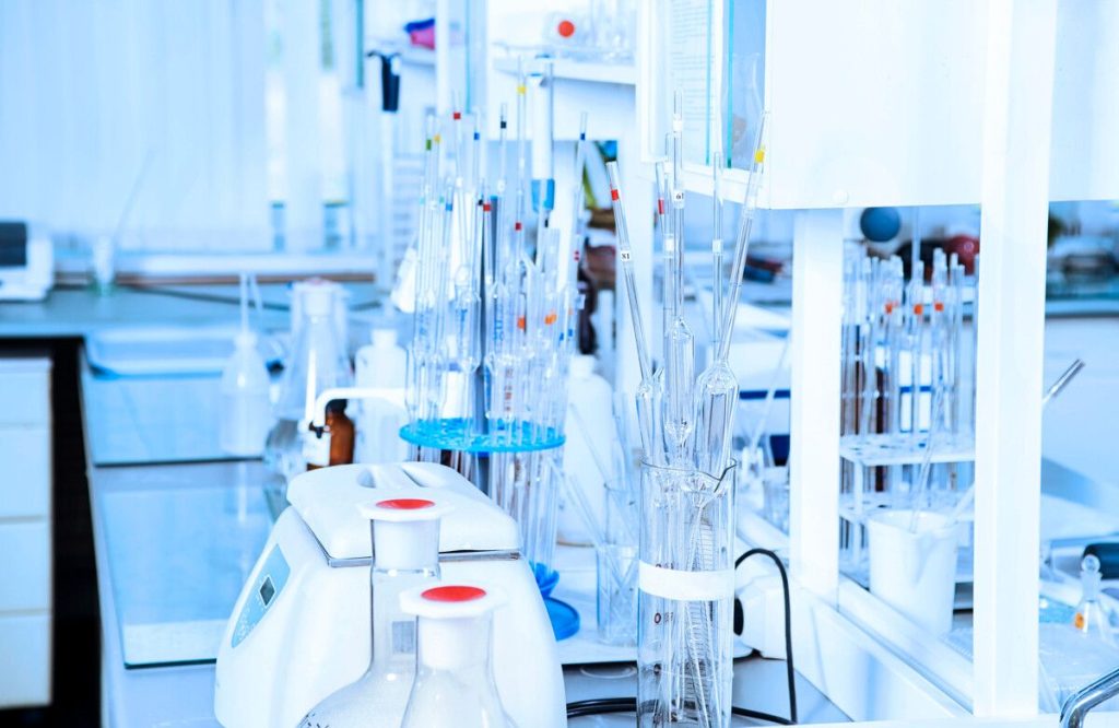 Well-lit medical lab